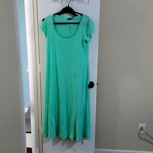 Ralph Lauren Jersey Women's Aqua Verde Scoop Neck Maxi Dress Large